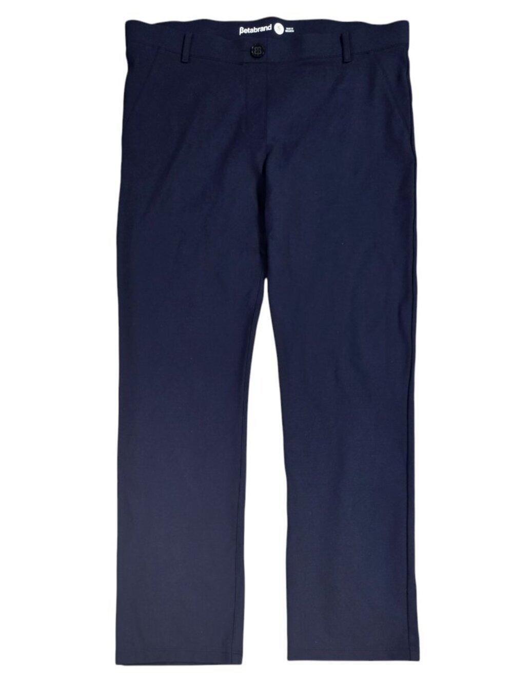 Betabrand Dress Pant Yoga Pants Navy Pull On Straight Stretch W0076-SF PETITE